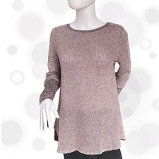 Soft Surroundings Bailey Top Mauve & Gray Soft Lightweight Sweater Size Med NWOT