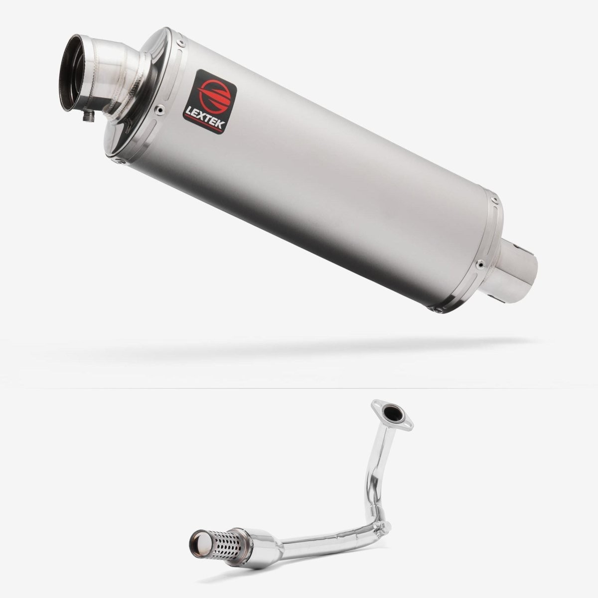 Lextek Stainless Steel OP1 Matt 350mm Exhaust System Silencer Black Polished