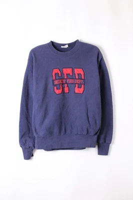 Lee Us Fireman Vintage Sudadera Azul Hecha En Usa XL - Imagen 1 de 4