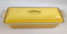 VINTAGE Le CREUSET TERRINE & LID MADE IN FRANCE Yellow Fade RARE COLOR!