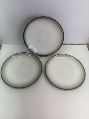 Sango NOVA BLACK 4932 Dinner Plates. Set Of Three