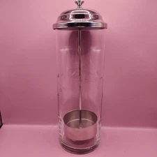 Princess House Crystal Heritage Straw Dispenser, 11" Tall, RARE, Never Used