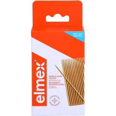 elmex Zahnhölzer 96 Stück - Bambus-Zahnhölzer mit 20 m (1er Pack), Braun 