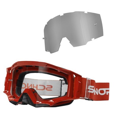 Schnorr MX Neo Motocross Goggles Lens Clear + Silver, Anti-Fog, Tear-OFF