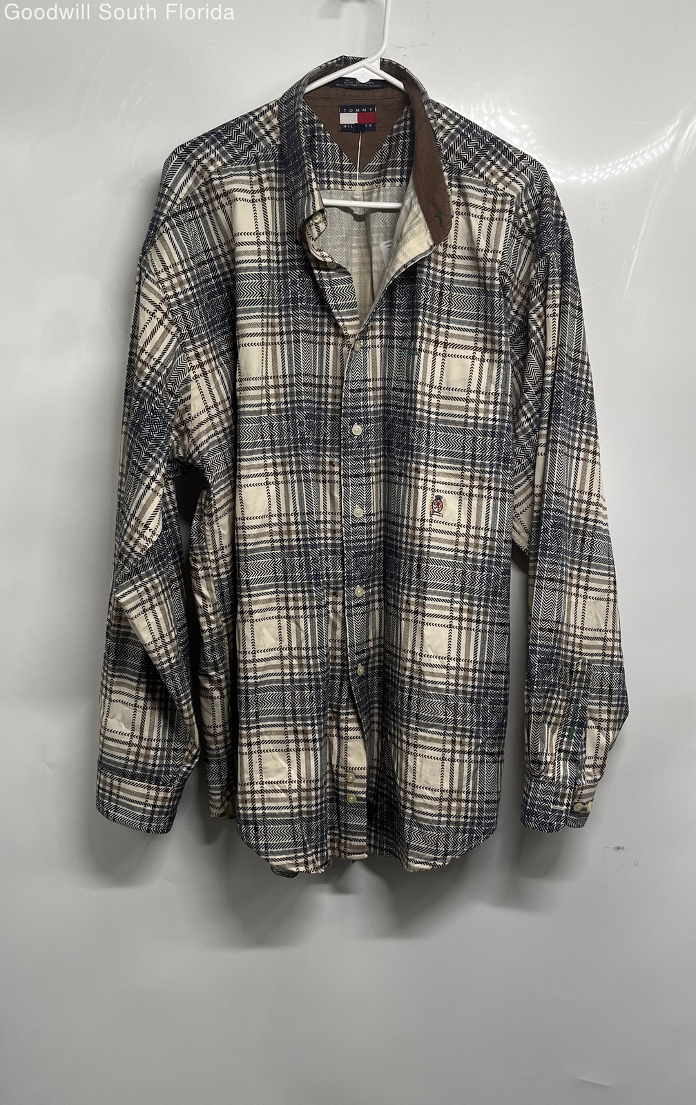 Tommy Hilfiger Mens Multicolor Plaid Long Sleeve Collared Button-Up Shirt Sz XL