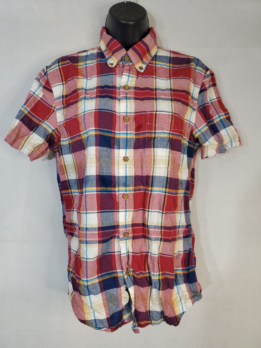 American Eagle Women's Plaid Short Sleeve Button Up Shirt Size XS