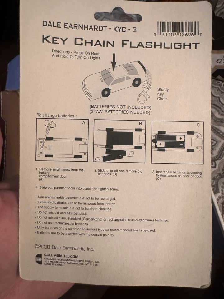 Llavero Dale Earnhardt Goodwrench #3 coche de carreras luz flash nuevo 2000 Foto 2 de 2