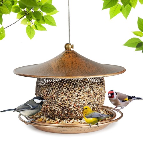 Bird Feeder for Outside, Squirrel Proof Metal Bird Feeder, Small Wild Bird Fe...