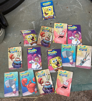 *DIRTY*SPONGEBOB COIN PUSHER CARD LOT Cyberquest Patrick Mr Krabs Sandy Plankton