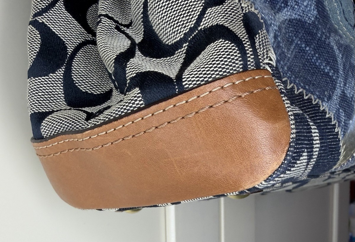 Authentic Coach Vintage Denim Signature Patchwork Hampton Bag