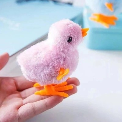  Pet Cat Toys Jumping Walking Hopping Cartoon Plush Chicken Clockwork Cat Intera