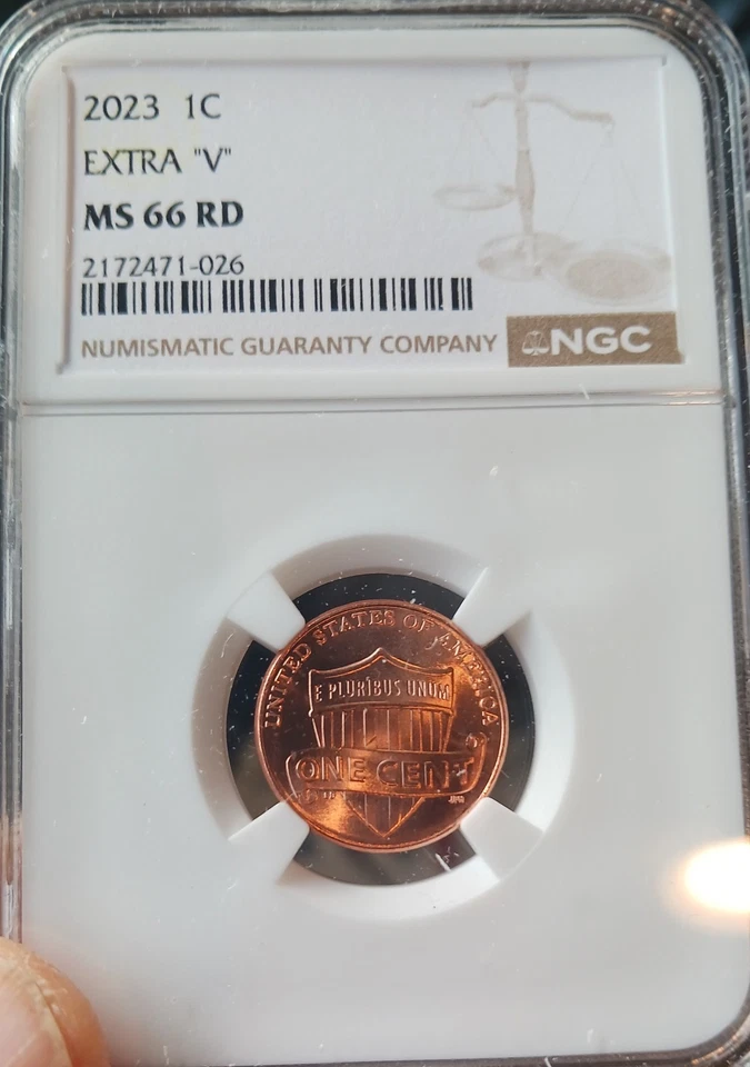 2023 NGC MS66 rojo Lincoln extra V VDB error centavo raro + regular MS67 Foto 3 de 4