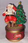 Vtg 1996 Coca-Cola Musical Collection Santa Music Box Plays "OH CHRISTMAS TREE"