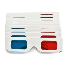 10Pcs 3D TV 3D Glasses Cyan Cardboard Paper Glasses Movie Game Glasses