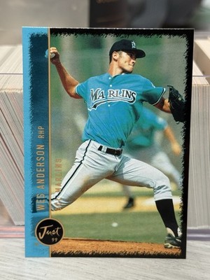 RARE! 1999 Just Minors Wes Anderson Black Border #2 GCL Marlins # d 32/50