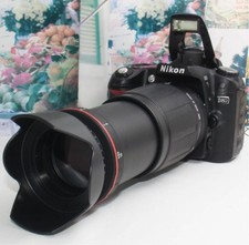 Pacchetto fotocamera Nikon D80 con super teleobiettivo, borsa nuova, scheda SD, filtro UV