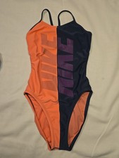 Nike Racer Back Girls 24/8  1 Piece Swim Suit Pink/gray