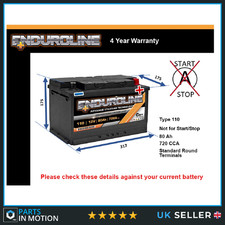 Battery fits PORSCHE CAYMAN BOXSTER 911 928 110 720A 80Ah 4Yr Warranty