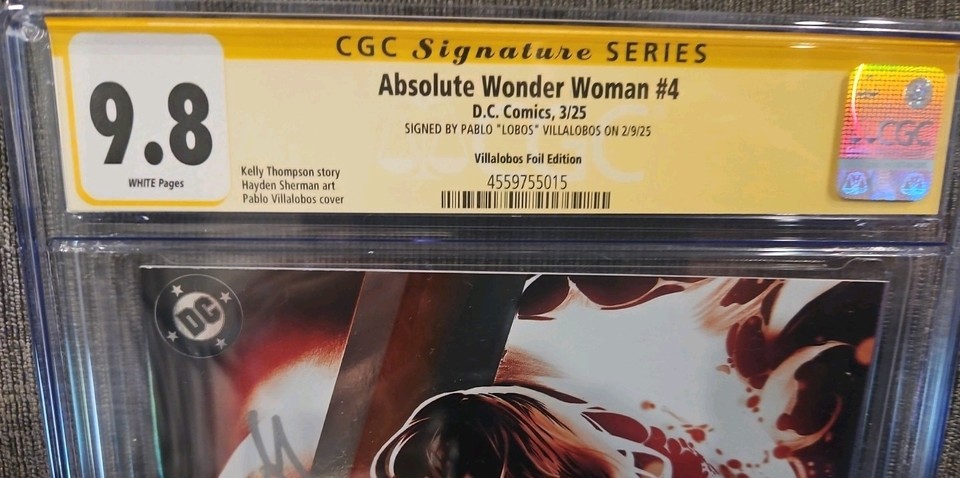 Absolute Wonder Woman #4 CGC SS 9.8 FOII LOBOS VIRGIN VARIANT SIGNED | eBay
