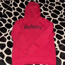 Authentic Burberry Hoodie Large Red EXCELLENT CONDITION  FAST FREE SHIPPING  