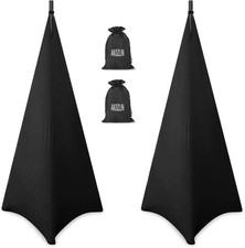 AKOZLIN Speaker Stand Cover with 360 Degree Tripod Skirt Skrim Black-2