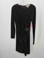 MICHAEL Michael Kors Black Size Small Shift Knee Length Long Sleeve Dress