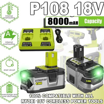 Für Ryobi Akku 18V 12AH Lithium One Plus RB18L50 P108 RB18L40 / Ladegerät DHL
