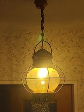 Seltene maritime Hängelampe aus massivem Kupfer – Authentisches Design