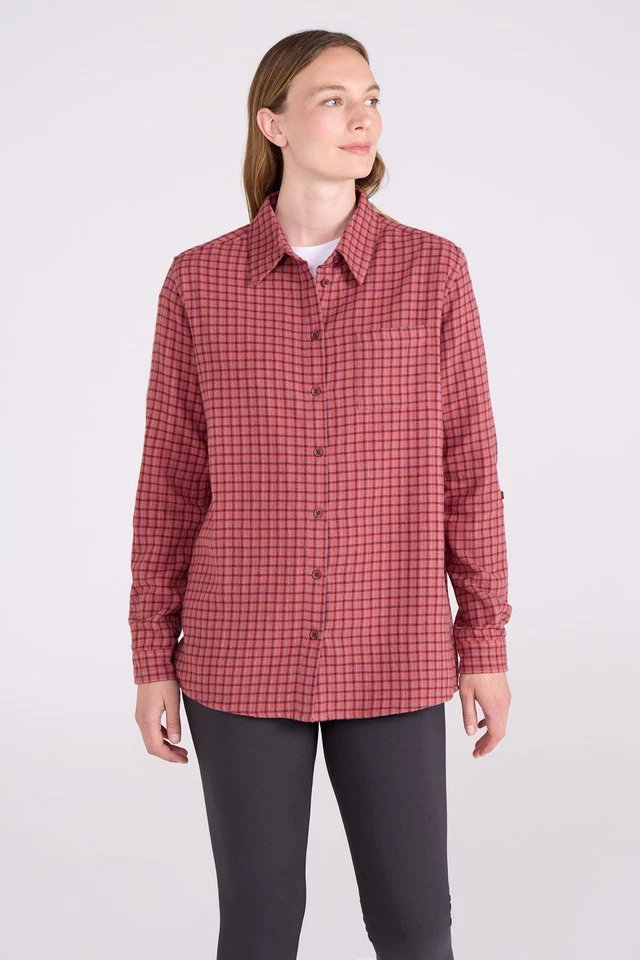 Mountain Warehouse Womens Balsam Brushed Long Line Flannel Shirt Ladies Blouse