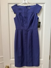 Vince Camuto Dress Size 2 NWT Deep Wisteria Purple Sheath Career Cocktail