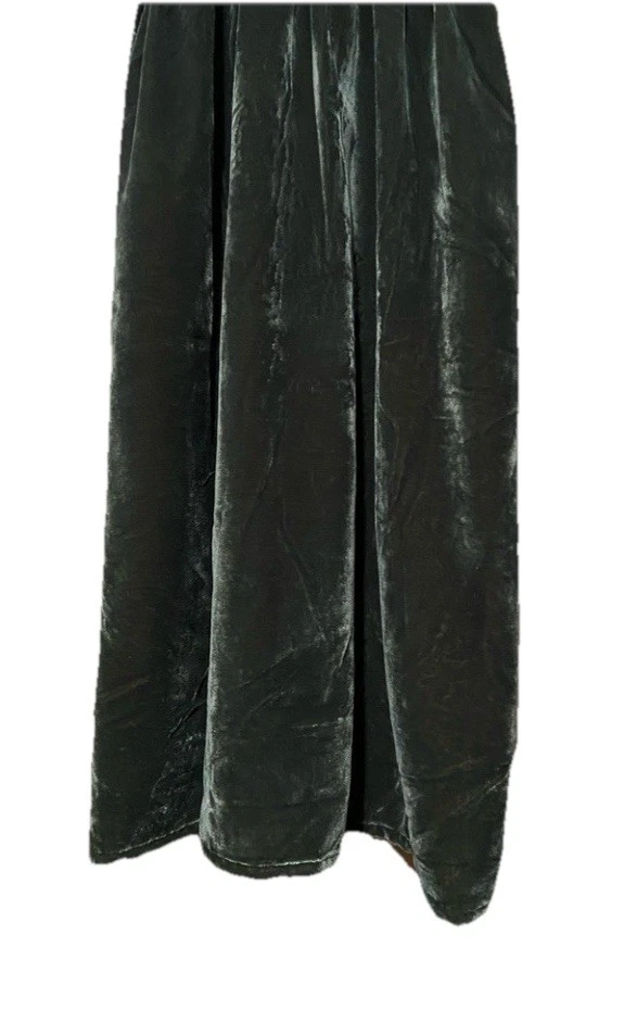 Vestido WORLD MARKET Terciopelo Verde Talla L/XL Cintura Imperio Estilo Antropología Foto 4 de 4