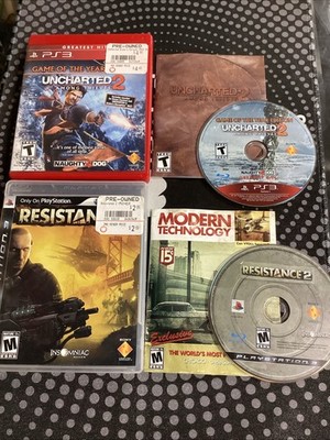 Lot Of 2 Uncharted 2: Among Thieves (Sony PlayStation Complete PS3 Resistance 2