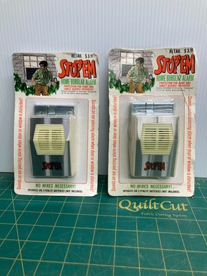 2 Vintage STOP'EM Burglar Alarm  Battery Operated Alarm for Door or Window NOS