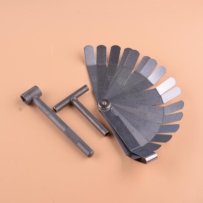 New Motorcycle Engine Valve Screw Adjusting Spanner Tool + Metric Feeler Gauge