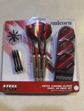 Unicorn Steel 450 Nickel Chrome Plated Dart 24 Piece Set With Hard Case 21 Gram
