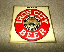 1950's IRON CITY BEER white TOC  sign *near mint* PITTSBURGH