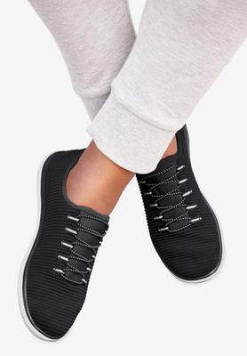 #ad #ad Comfortview Women#x27;s The CV Sport Ariya Textured Knit Slip On Sneaker Wide $64.99