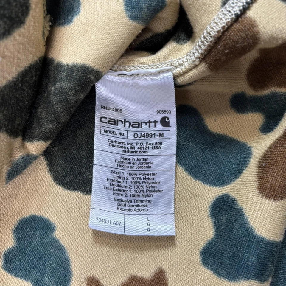 Carhartt Fleecepullover Sweater Herren Large Braun Duck Camo Relaxed Outdoor - Bild 4 von 4