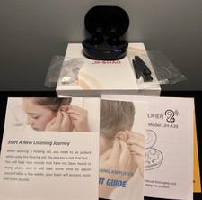 JINGHAO 1Pair Rechargeable Digital Mini Hearing Aids Enhancer Voice Amplifier