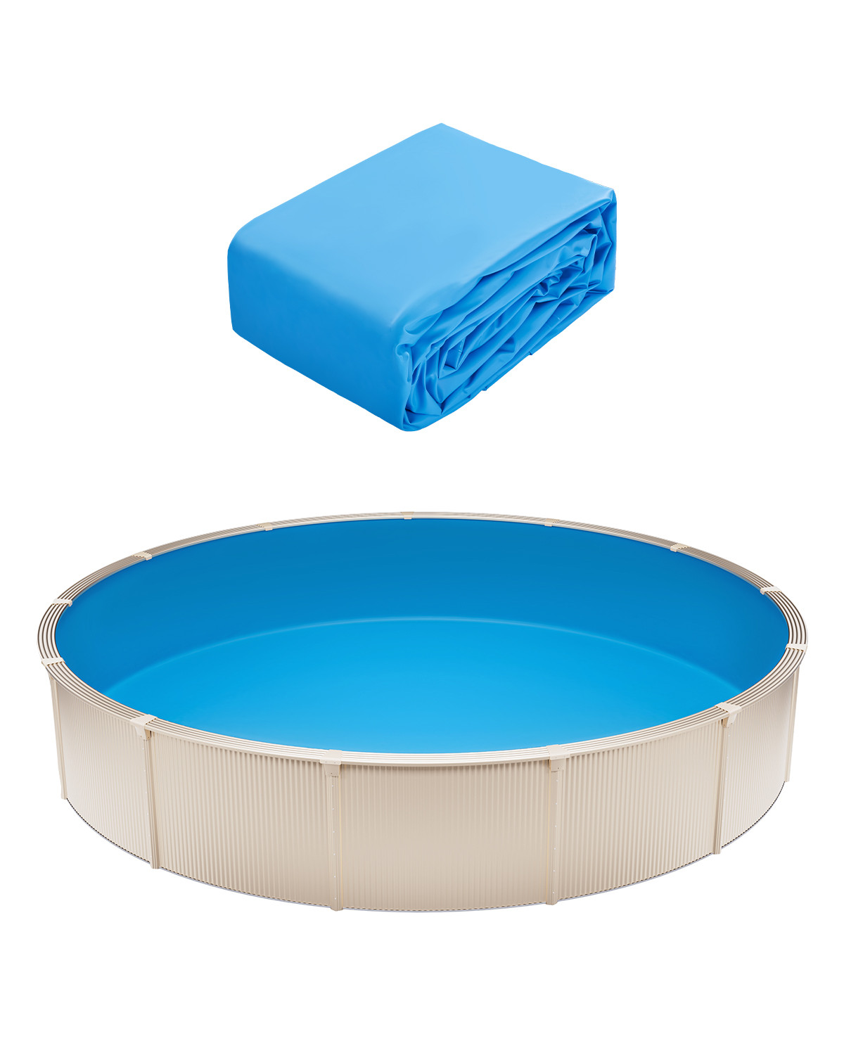 Liner de piscine ronde de qualité supérieure VEVOR unibead 350x120 cm uni gris