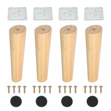 Gambe per Mobili in Legno, 4 Pezzi 7,9" Gamba di Ricambio Conica per Divano, Colore Legno