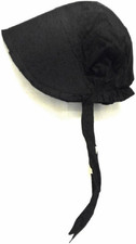 100 Black Cotton Prairie Pilgrim Amish Bonnet Medium Thanksgiving Hat