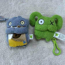Ugly Dolls Ugly Doll Plush Keychain/ Backpack Clip Lot Green Ox & Blue Babo