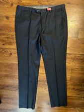 Hugo Boss Mens 34x31 Charcoal Wool Stretch Flat Front Dress Pants