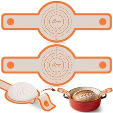 HOTEC 2 Pcs Silicone Bread Sling for Dutch Round and Oval, 2pcs: Orange