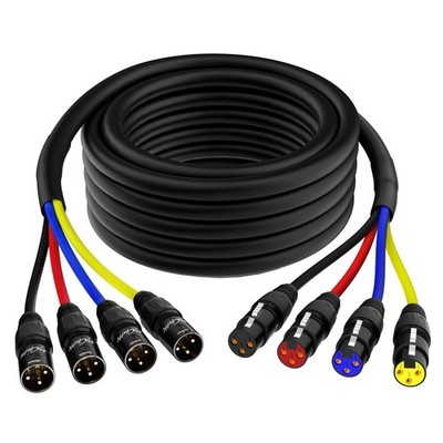 Mygatti 4Channel XLR Snake Cables 4FT, 4 Colored XLR Male to Female Microphon...