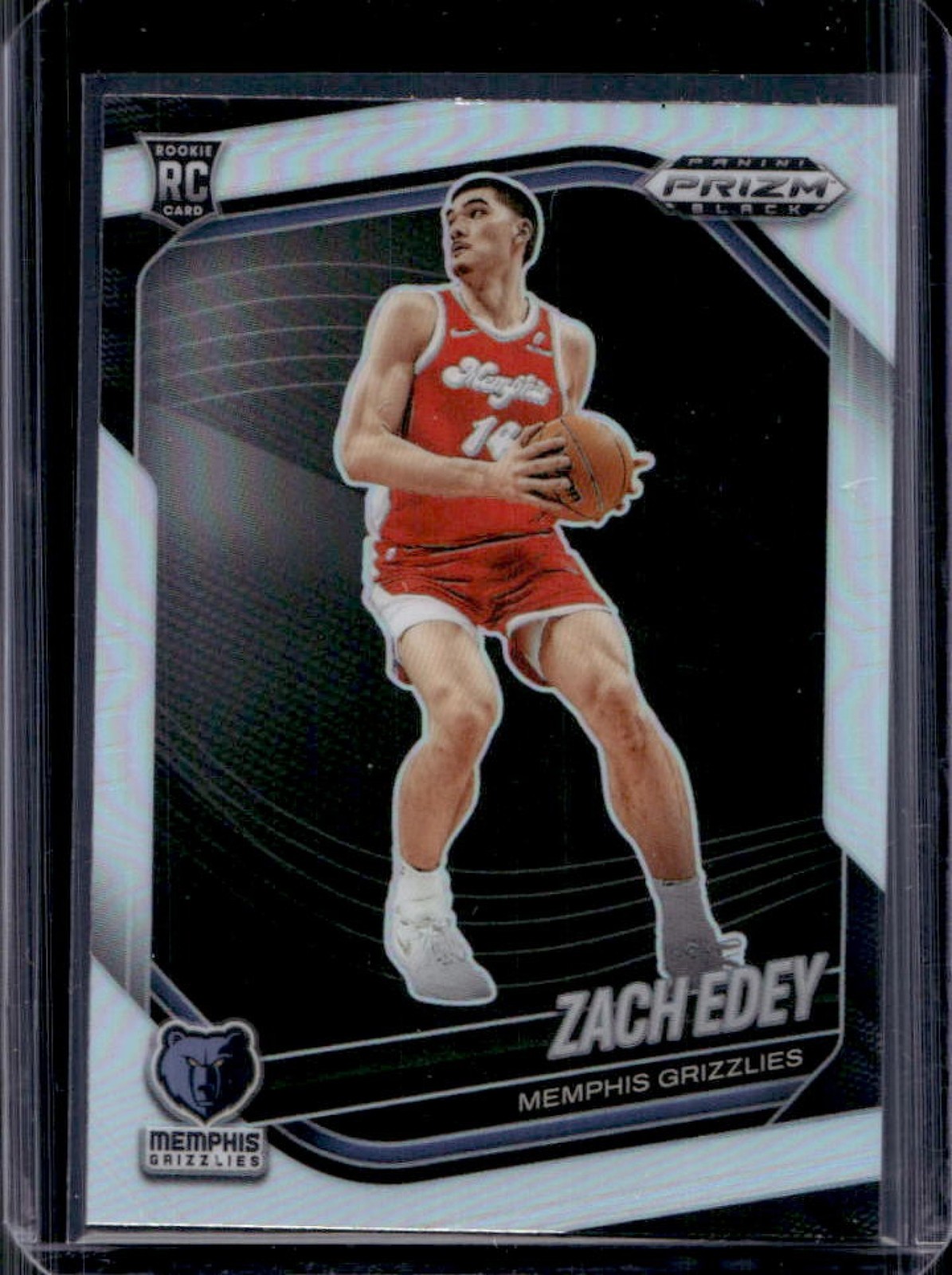 2024-25 Panini Prizm Black Zach Edey RC Silver Prizm Rookie #64 Grizzlies