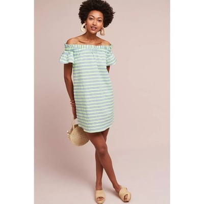 New Anthropologie COREY LYNN CALTER Bayside Off-The-Shoulder Dress $158 XSP / SP