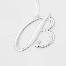 Letter B Silver Ornament Monogram Initial Metal Wondershop Xmas Holiday