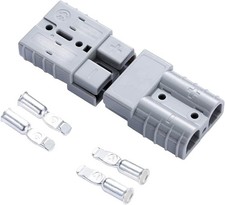 2pc Battery Quick Connector Kit 50a Plug Connect Disconnect Winch Gray